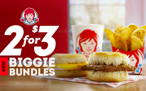 Wendy's $3 Breakfast Biggie Bundle Deals